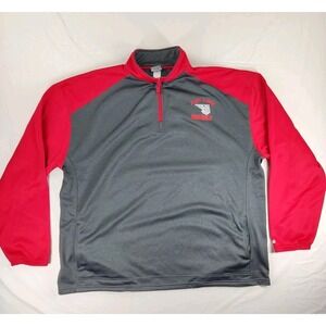 Badger Sport Men's 1/4 Zip Pullover Red/Charcoal Athletic Fleece Lined Size 3XL